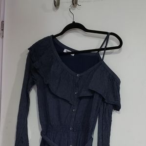 Long sleeve one shoulder dress